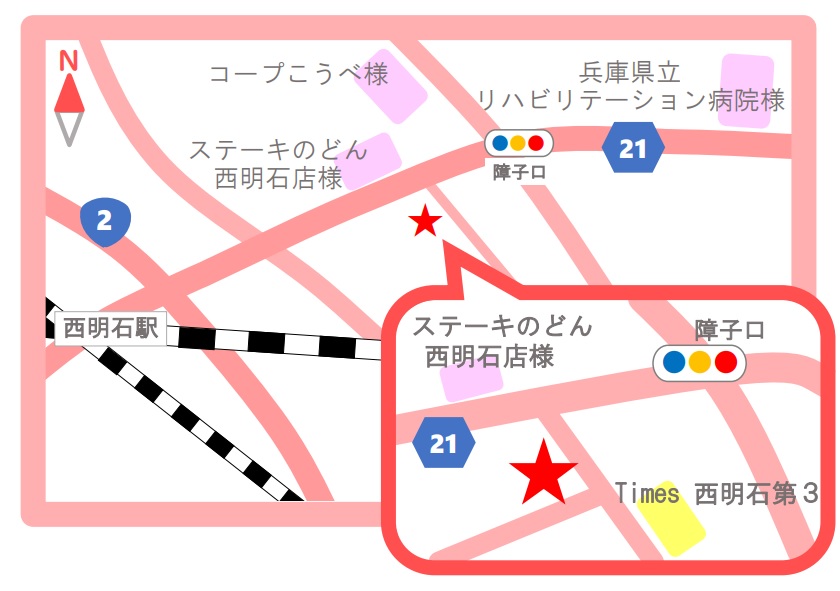 市民パソコン塾　西明石校マップ